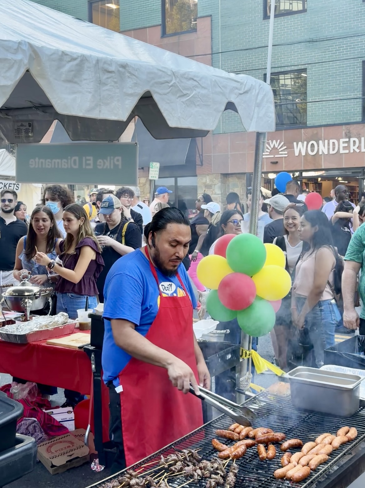 Outdoor grilling at Bethesda BBQ stand