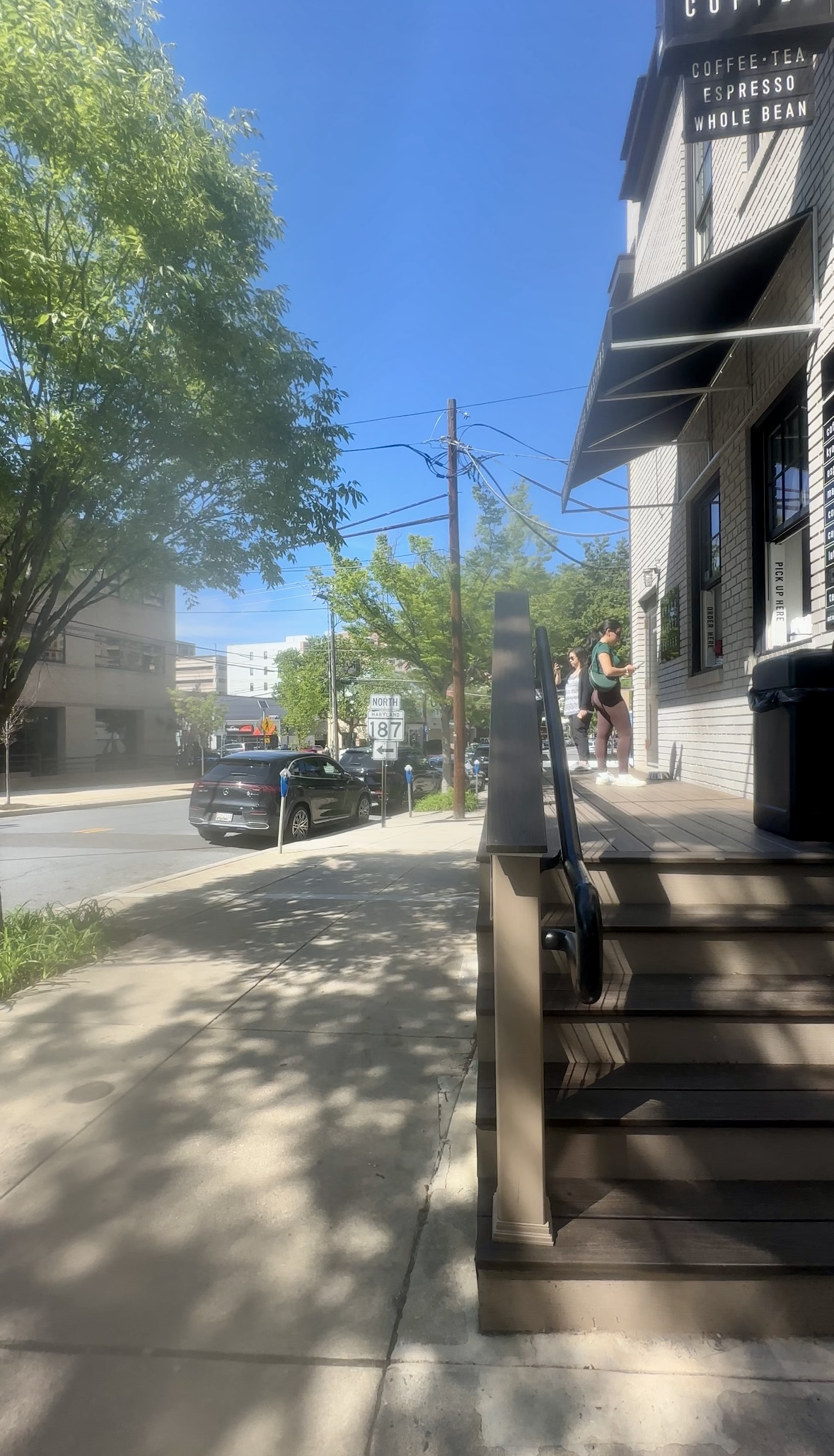 The walk-up coffee window at Grace Street Coffee Roasters in Downtown Bethesda.